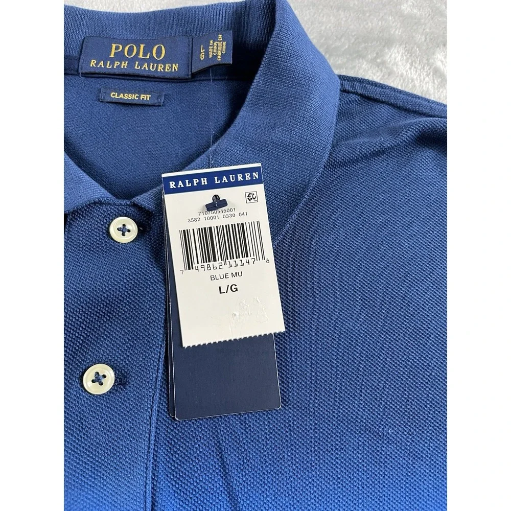 Polo Ralph Lauren Polo Shirt Men Large Ombre Gradient Knit Short Sleeve Classic